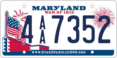 MD license plate 4AA7352