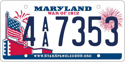 MD license plate 4AA7353