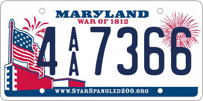 MD license plate 4AA7366