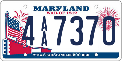 MD license plate 4AA7370