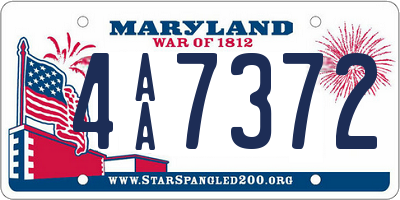 MD license plate 4AA7372