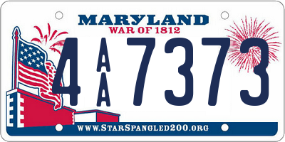 MD license plate 4AA7373