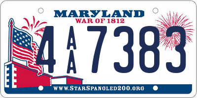 MD license plate 4AA7383