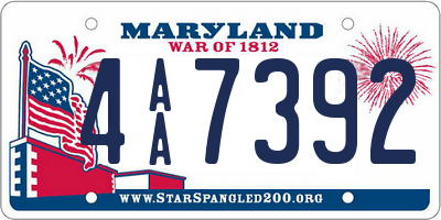 MD license plate 4AA7392