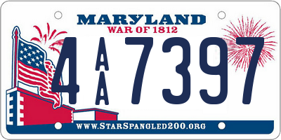 MD license plate 4AA7397
