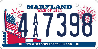 MD license plate 4AA7398