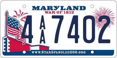 MD license plate 4AA7402
