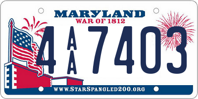 MD license plate 4AA7403