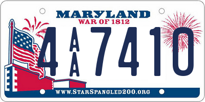 MD license plate 4AA7410