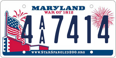 MD license plate 4AA7414