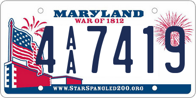 MD license plate 4AA7419