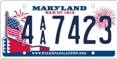 MD license plate 4AA7423