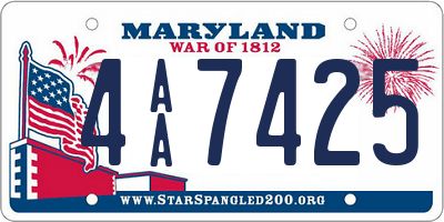 MD license plate 4AA7425