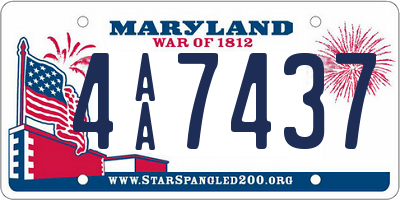 MD license plate 4AA7437