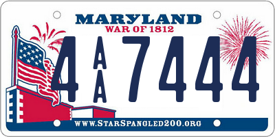 MD license plate 4AA7444