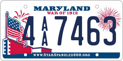 MD license plate 4AA7463