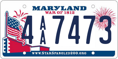 MD license plate 4AA7473