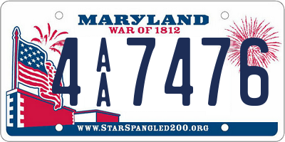 MD license plate 4AA7476