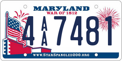 MD license plate 4AA7481