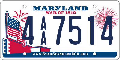 MD license plate 4AA7514