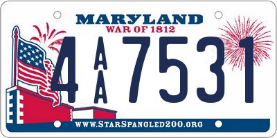 MD license plate 4AA7531