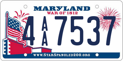MD license plate 4AA7537