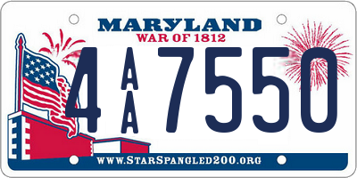 MD license plate 4AA7550