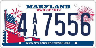 MD license plate 4AA7556