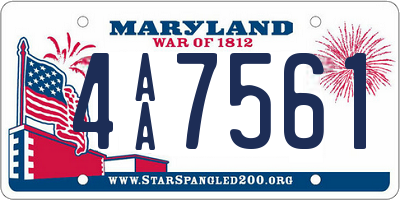 MD license plate 4AA7561