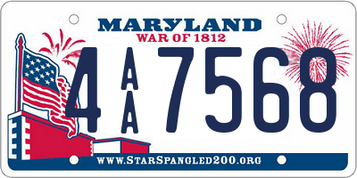 MD license plate 4AA7568