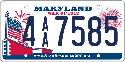 MD license plate 4AA7585