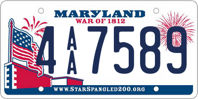 MD license plate 4AA7589