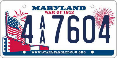 MD license plate 4AA7604
