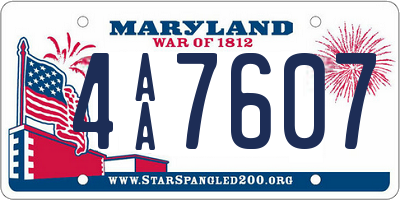 MD license plate 4AA7607