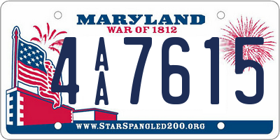 MD license plate 4AA7615