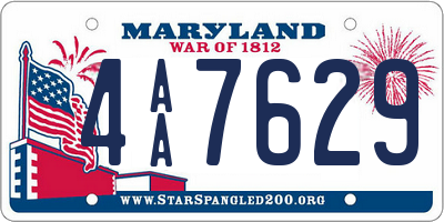 MD license plate 4AA7629