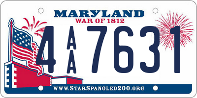 MD license plate 4AA7631