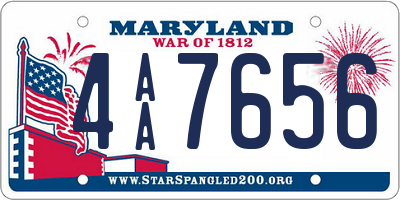 MD license plate 4AA7656
