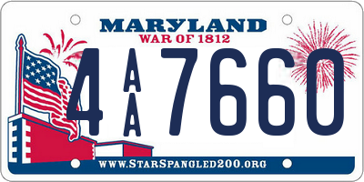 MD license plate 4AA7660