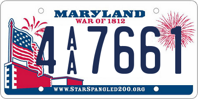 MD license plate 4AA7661