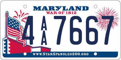 MD license plate 4AA7667