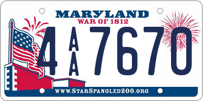 MD license plate 4AA7670