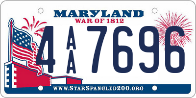 MD license plate 4AA7696