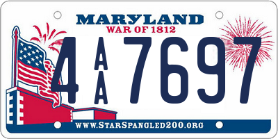 MD license plate 4AA7697