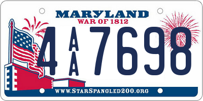 MD license plate 4AA7698