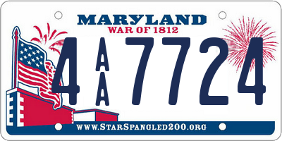 MD license plate 4AA7724