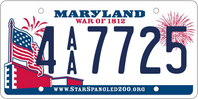 MD license plate 4AA7725