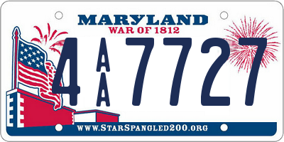 MD license plate 4AA7727