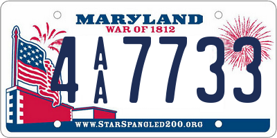 MD license plate 4AA7733