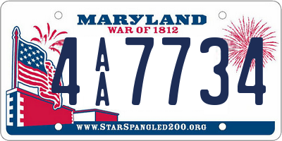 MD license plate 4AA7734